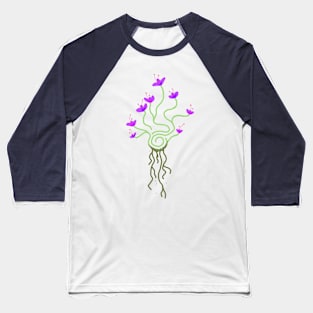 Spiral Flower: Purple Baseball T-Shirt